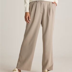 Quince Stretch Crepe Pleated Wide Leg Pants